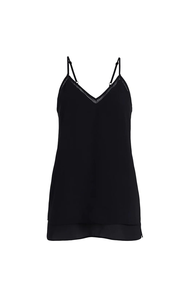 Aegis Black - Two-Ply Georgette Camisole