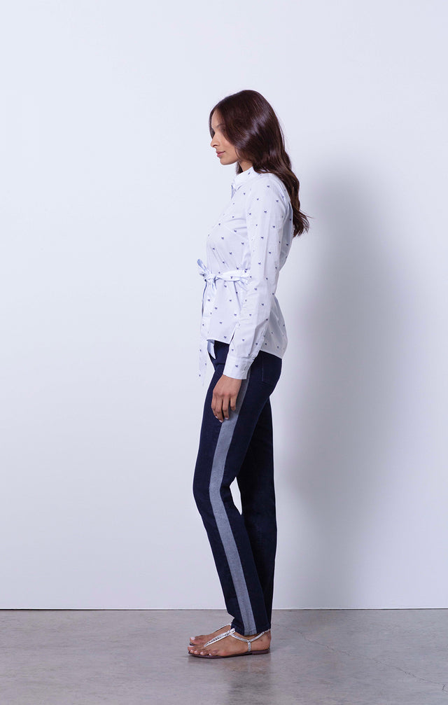 À La Mode - Side-Striped Jeans - On Model