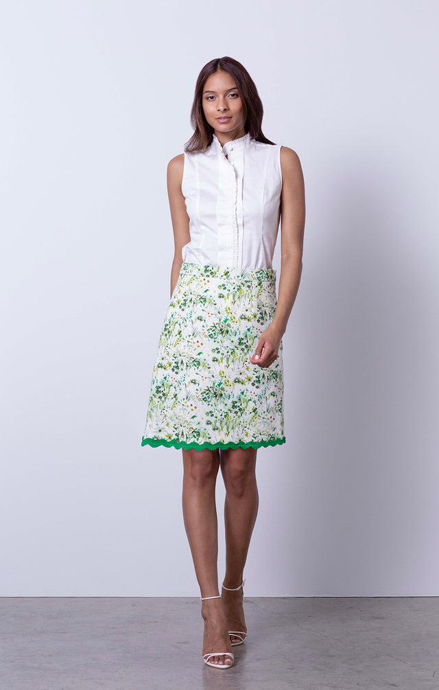 Strawberry Fields - Floral-Print, Runaround Skirt - On Model