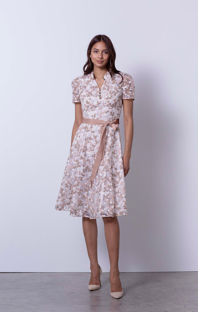 Sweet William - Floral-Embroidered Dress - On Model