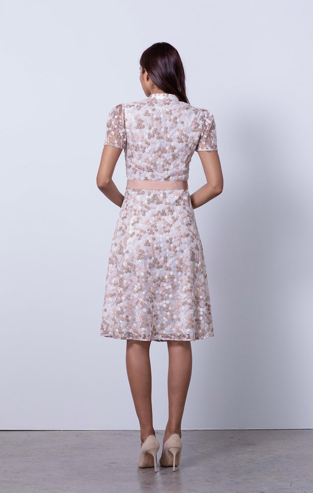 Sweet William - Floral-Embroidered Dress - On Model