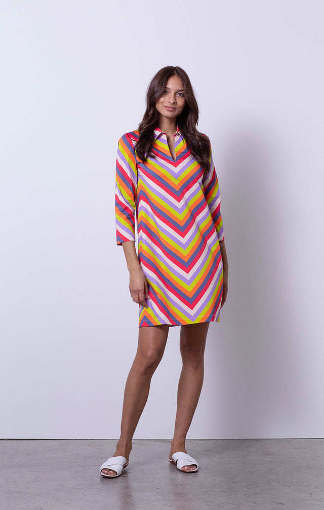Printworks - Bias-Striped Dress - On Model