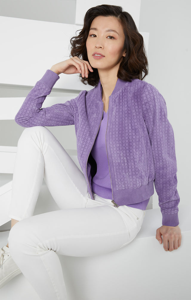 Mountain Iris - Laser-Patterned Leather Jacket - Look
