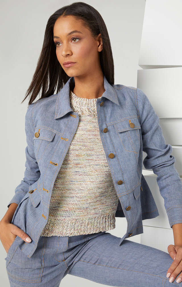 Inspire - Linen-Blend Jean Jacket - Look