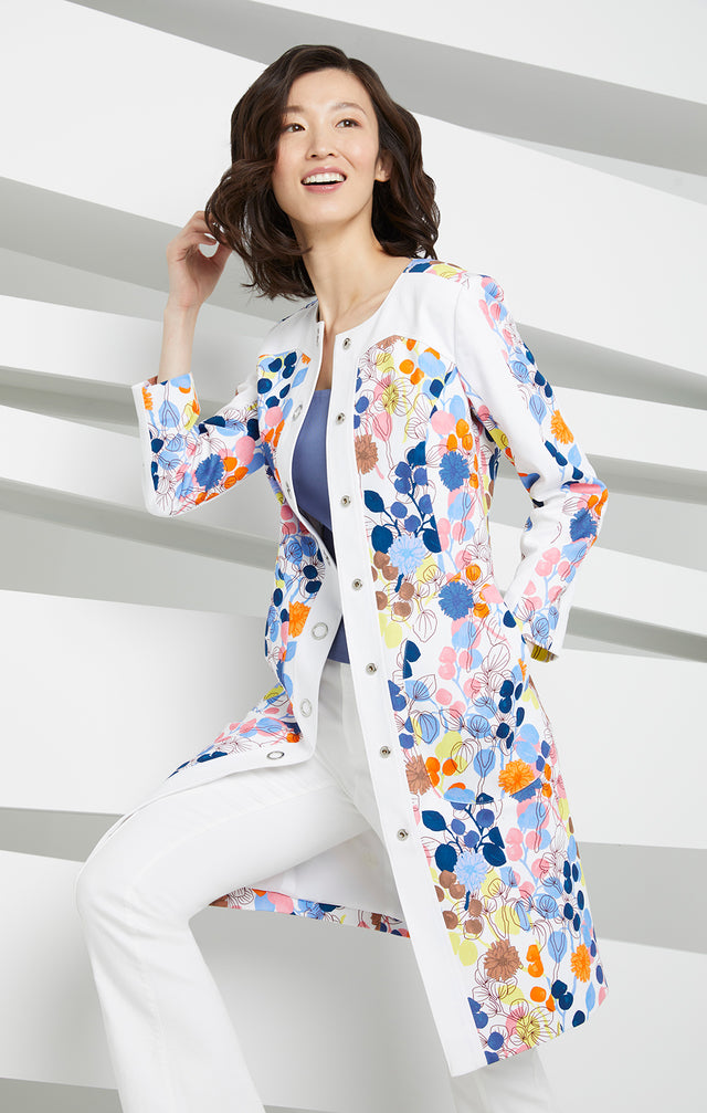 Desert Rose  - Flower Print Coat - Look