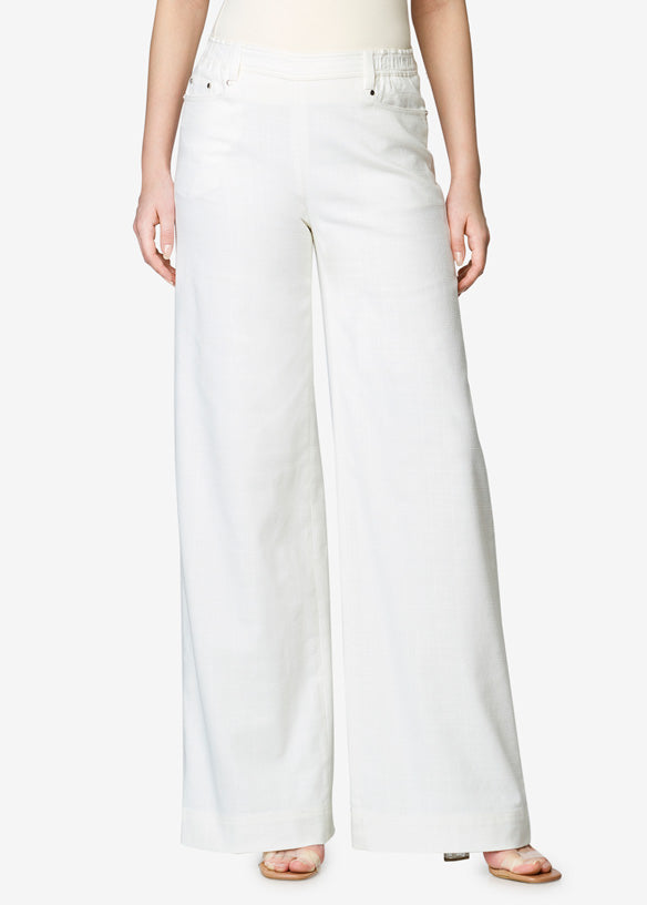 Jetty - White Wide-Leg Jeans