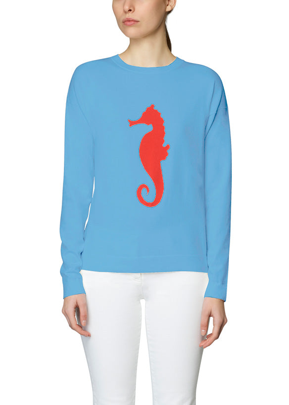 Seahorse - Nautical Intarsia Sweater