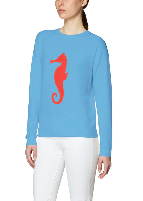 Seahorse - Nautical Intarsia Sweater
