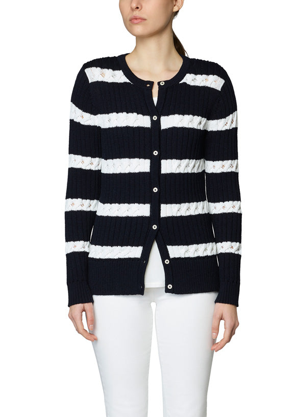Reeve - Striped Cable Cardigan