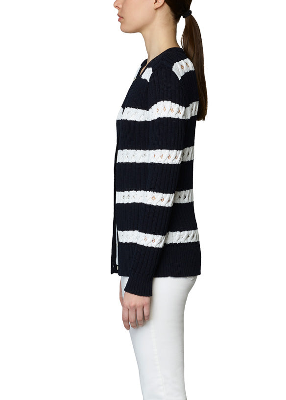 Reeve - Striped Cable Cardigan