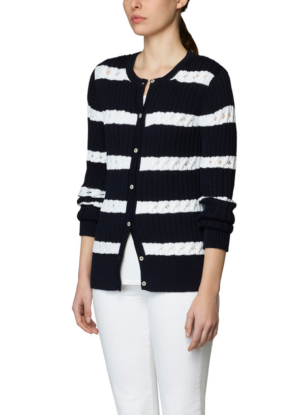 Reeve - Striped Cable Cardigan