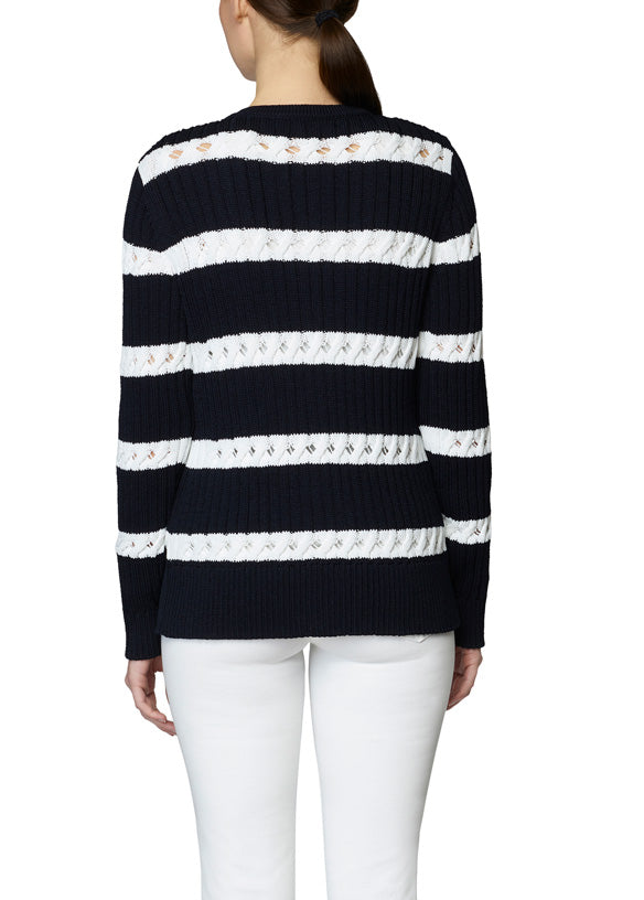 Reeve - Striped Cable Cardigan