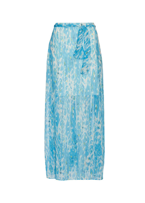 Waterfall - Print Chiffon Skirt