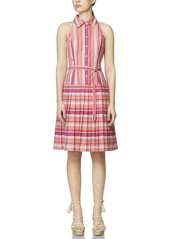 Wildberry - Pleated Striped Dress