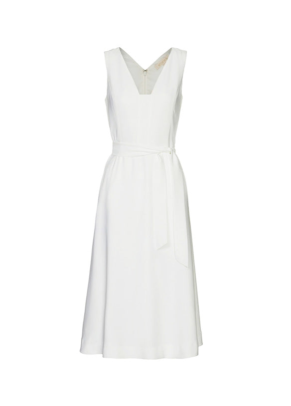 Crema - White Belted Dress