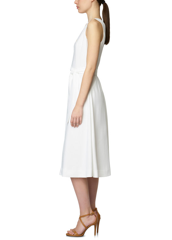 Crema - White Belted Dress