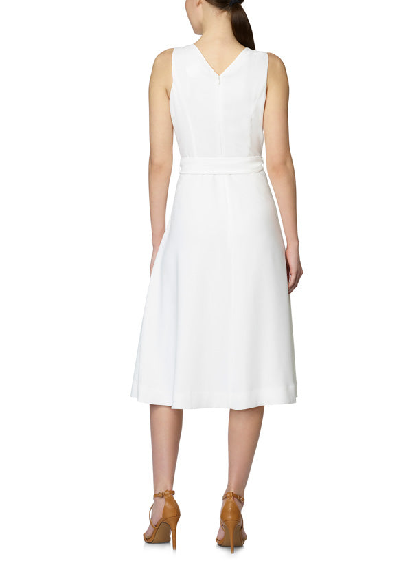 Crema - White Belted Dress