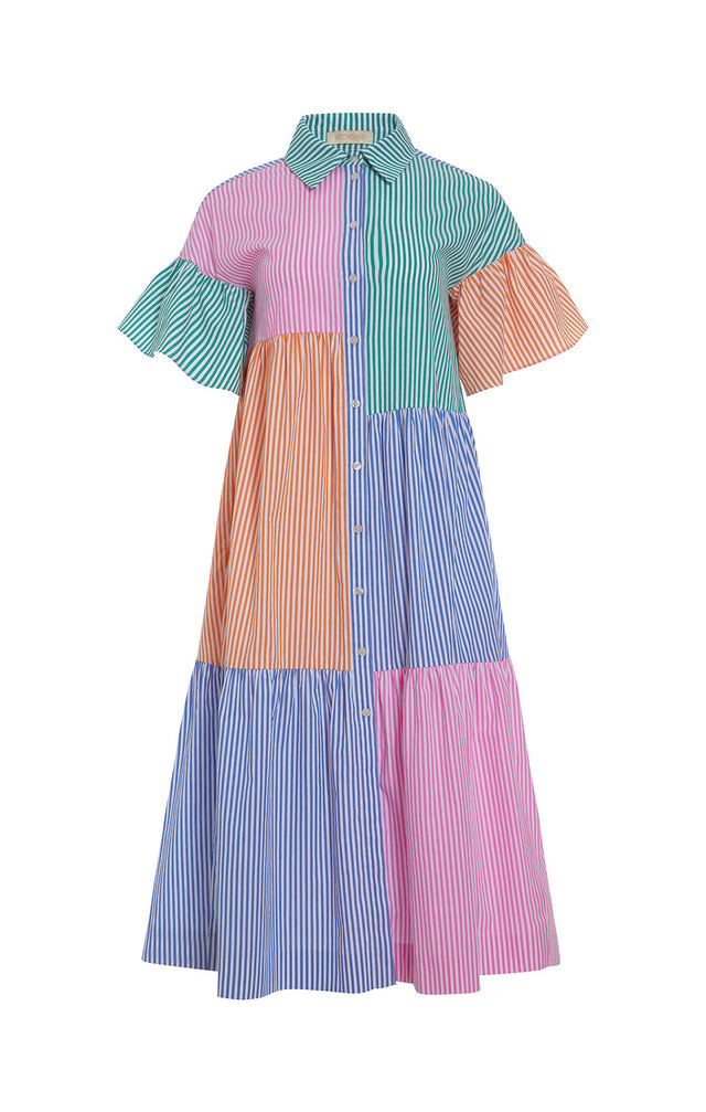 Buena Vista - Striped Cotton Shirt Dress - Product Image