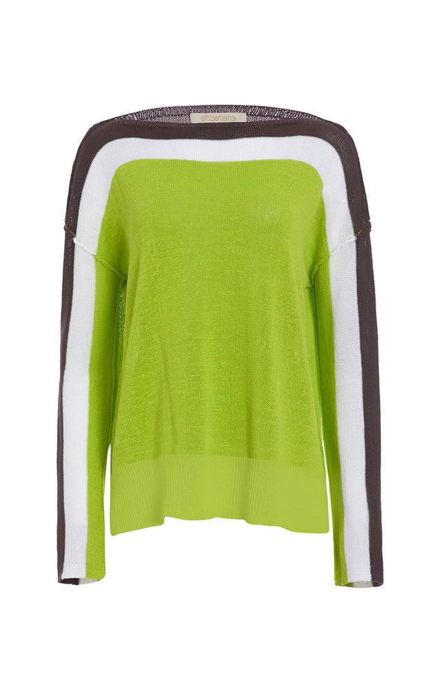 Cape Verde - Linen-blend Colorblock Sweater - Product Image