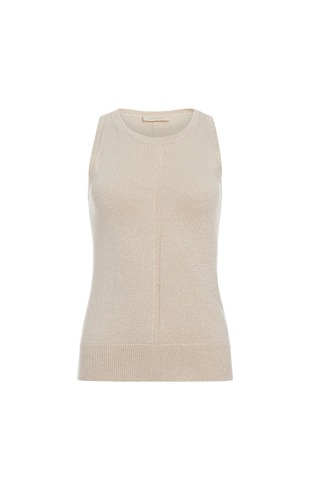 Champagne - Shiny Knit Shell - Product Image