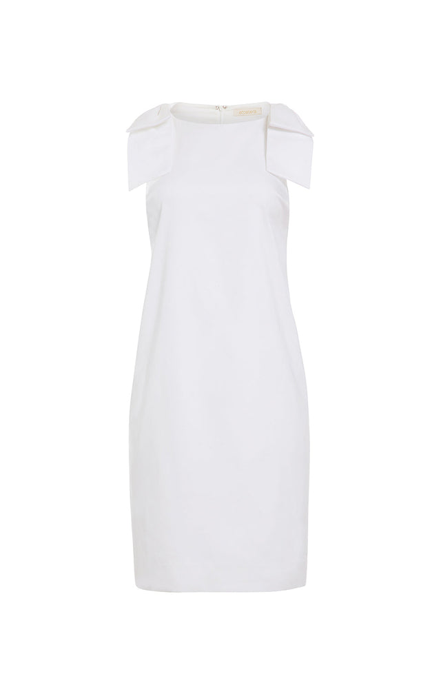 Enlightened - Little White Dress With Bows - Product Image
