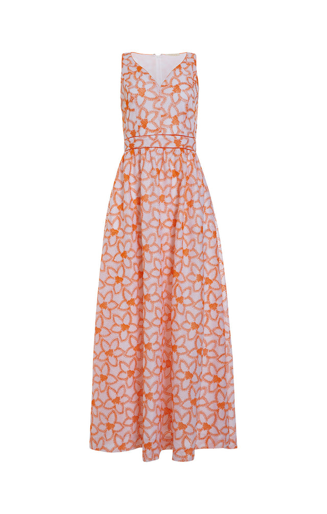 Falling Stars - Embroidered Mesh Maxi Dress - Product Image