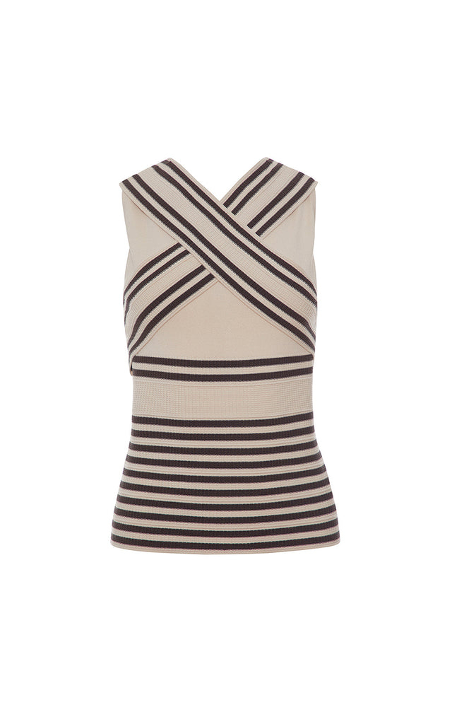 Gazelle - Rib-striped Knit Top - Product Image