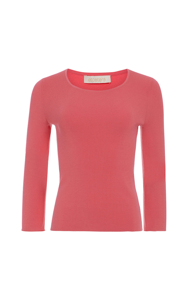 Nymphaea - Pink Sweater With Ballet Neck - Product Image