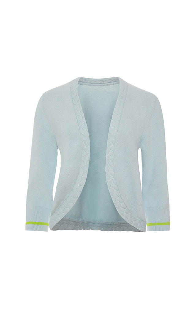 Pacifica - Cable-trimmed Bolero Cardi - Product Image