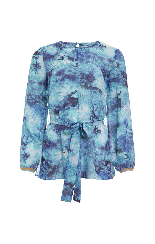 Visionary - Tie-dye Print Silk Blouse - Product Image