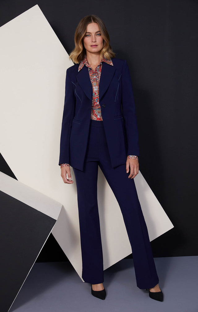 Academy - Blue Stretch Pants- Look