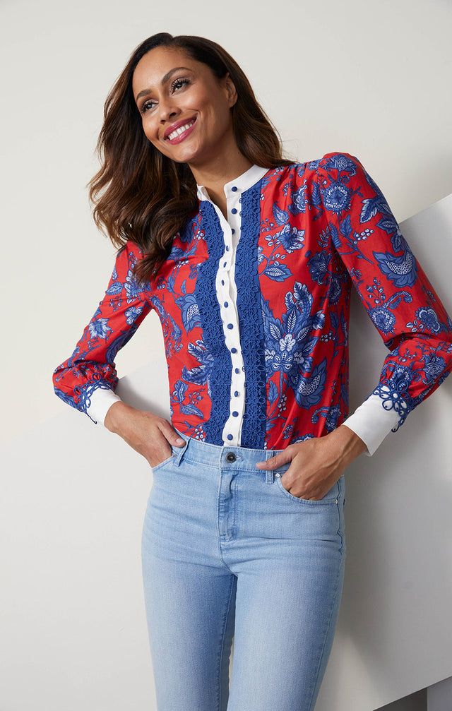 Trellis - Embellished Floral Blouse- Look