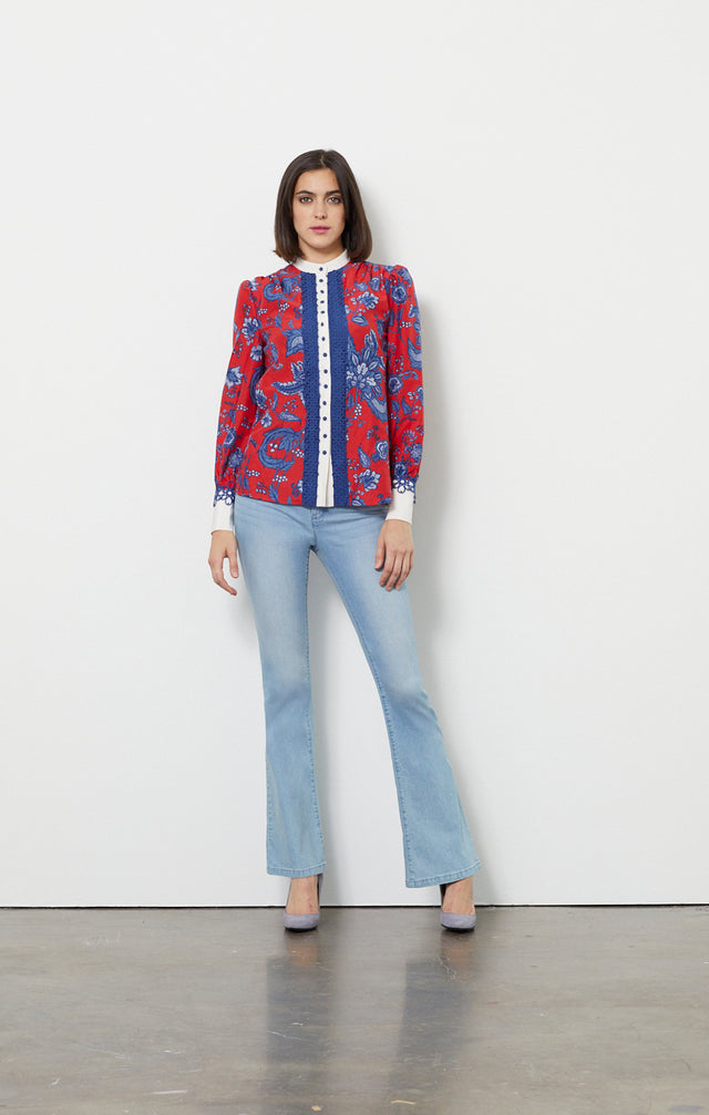 Trellis - Embellished Floral Blouse- Look