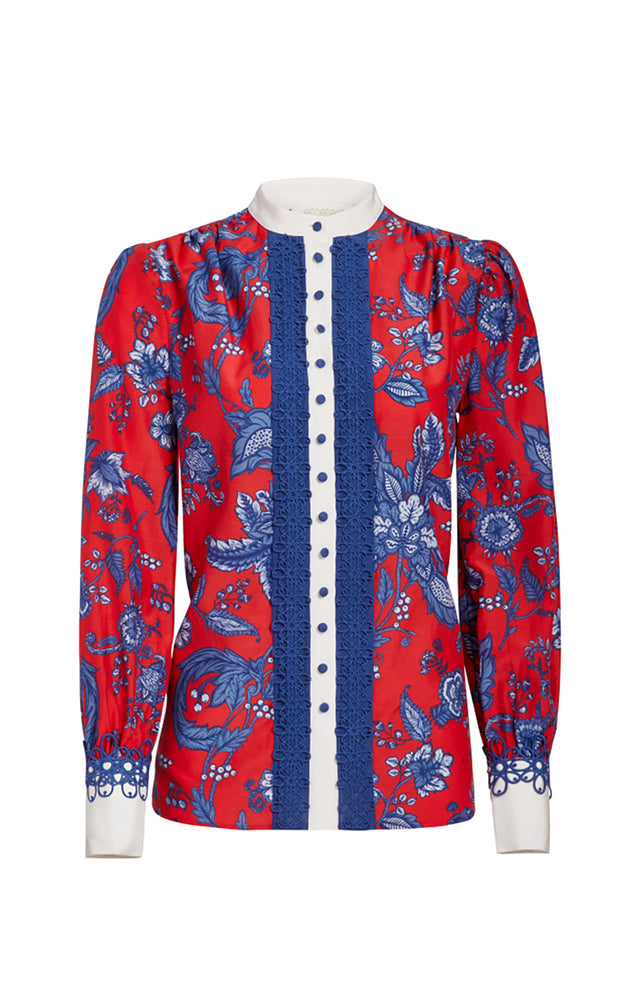 Trellis - Embellished Floral Blouse- Product Image