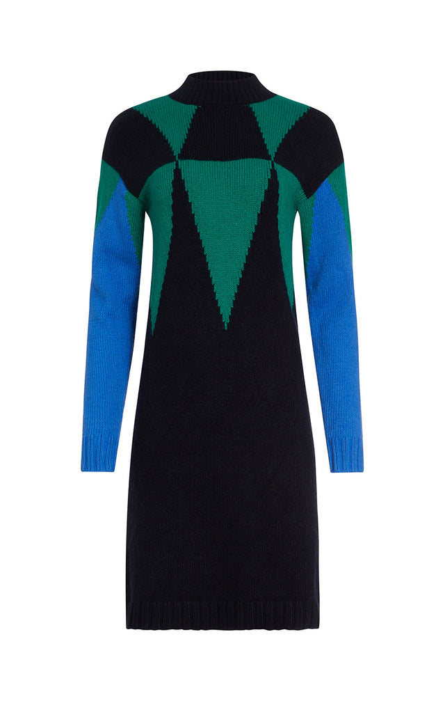 Bjork - Intarsia Knit Jacquard Dress - Product Image