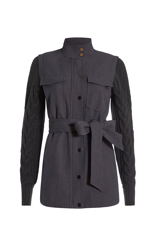 Boulangerie - Cashmere-Softened Knit & Flannel Jacket - Product Image