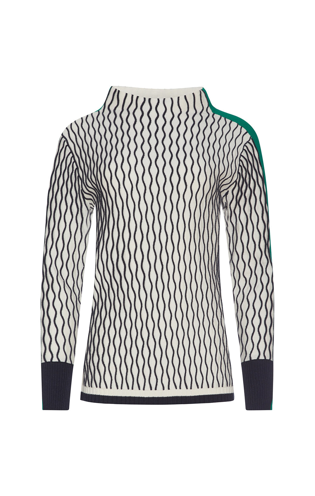 Napoleon - Striped Knit Zip Top - Product Image