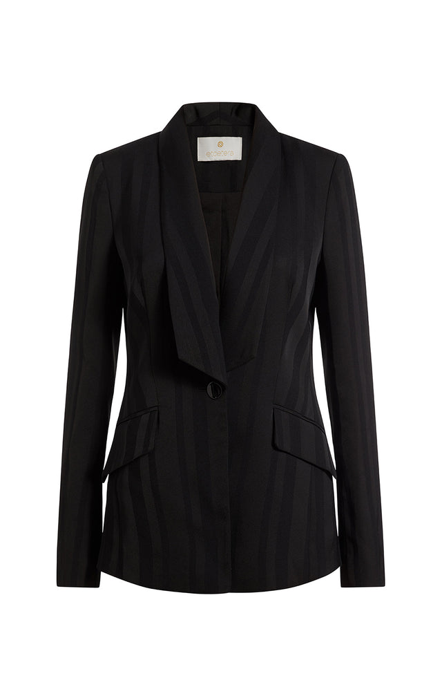 Panther- - Shadow Stripe Satin Tuxedo Jacket - Product Image