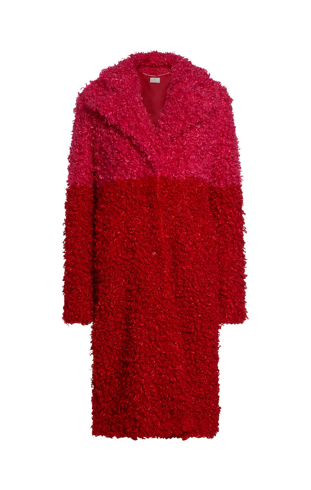Parfait - Colorblock Faux-Fur Coat - Product Image
