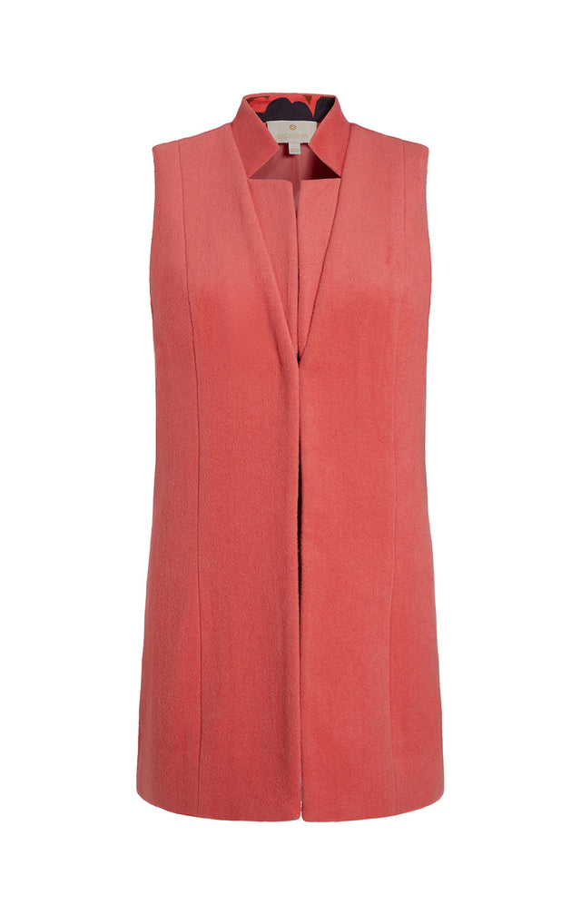Pink Opal - Long Wool-Blend Vest - Product Image