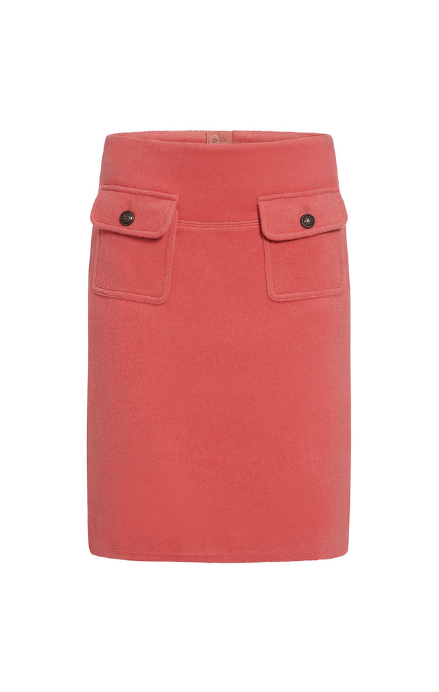 Pink Opal - Utility Mini Skirt In A Wool Blend - Product Image