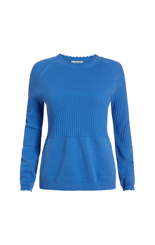 Scandinavia - Mixed-Stitch Scalloped Sweater - Product Image