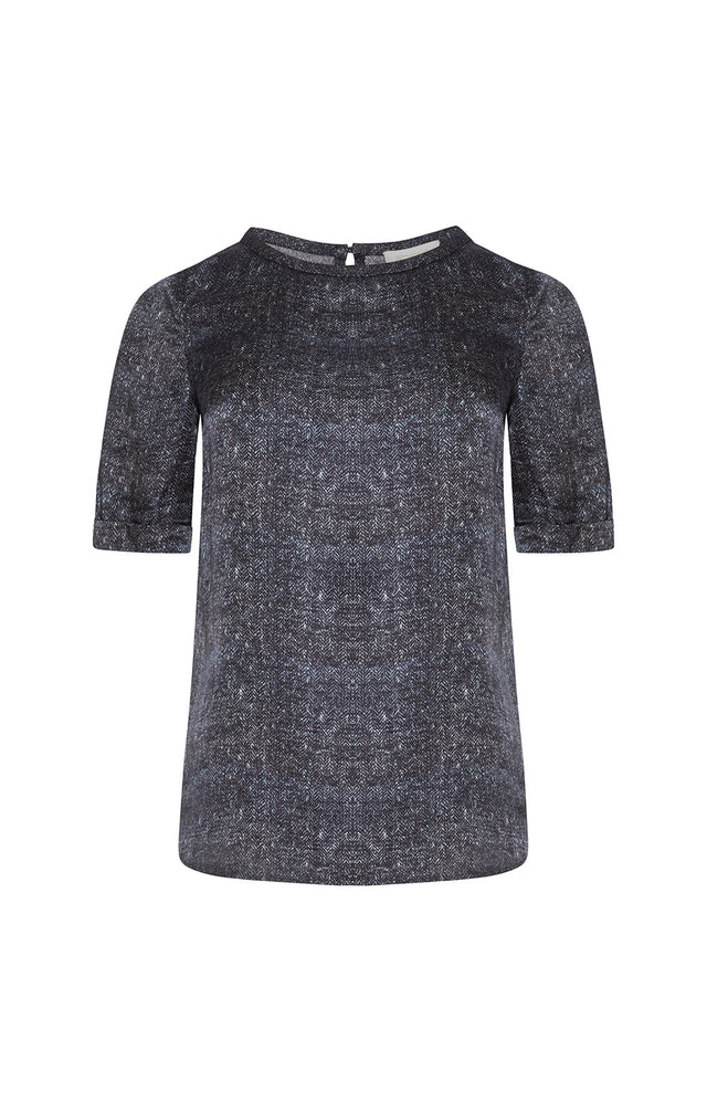 Snug - Navy Silk-Rich Print Blouse - Product Image