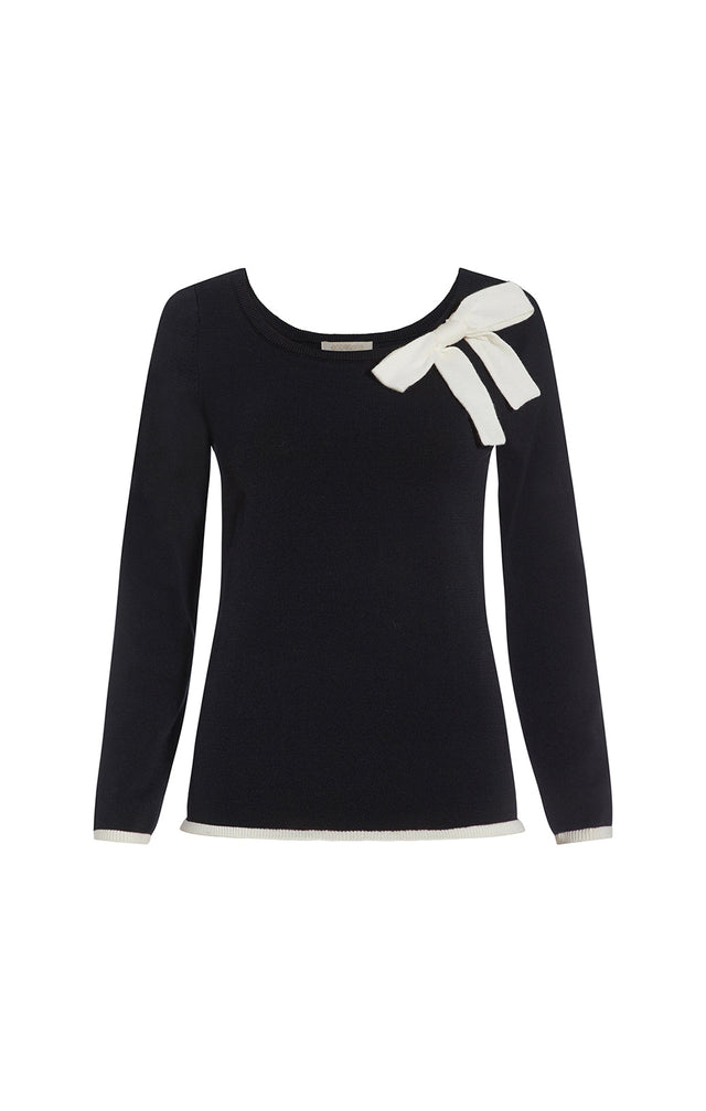 Sugarcane - Knit Ballet Top With Bow - Product Image